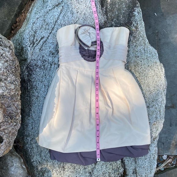 Bcbg ivory & purple lavender strapless dress - Picture 4 of 7